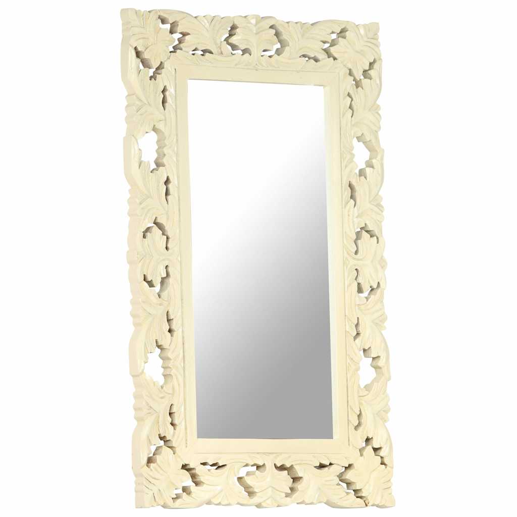 Mirror | White | Solid mango wood | Medium | Decorative Inlays | Mirror