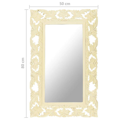 Mirror | White | Solid mango wood | Medium | Decorative Inlays | Mirror