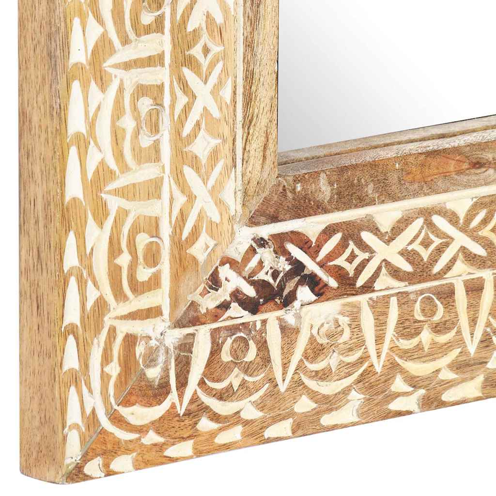321646 vidaXL Hand-Carved Mirror 110x50x2,6 cm Solid Mango Wood