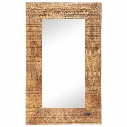 Hand-Carved Mirror 80x50x2,5 cm Solid Mango Wood
