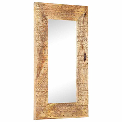 Hand-Carved Mirror 80x50x2,5 cm Solid Mango Wood