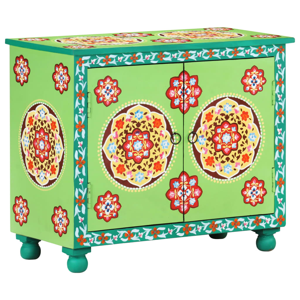 Hand Painted Sideboard Multicolour 70x35x60 cm Solid Mango Wood