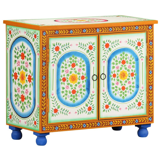 321665 vidaXL Hand Painted Sideboard 70x35x60 cm Solid Mango Wood