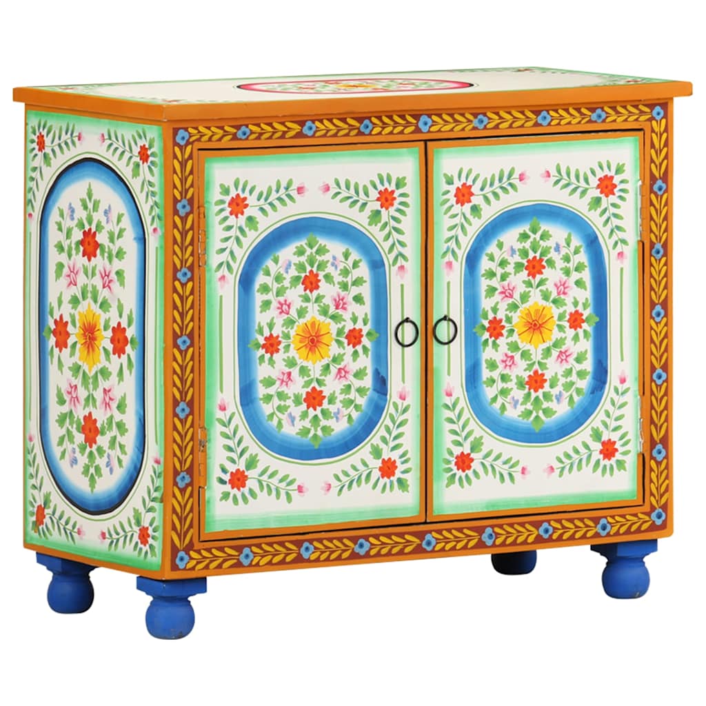 321665 vidaXL Hand Painted Sideboard 70x35x60 cm Solid Mango Wood