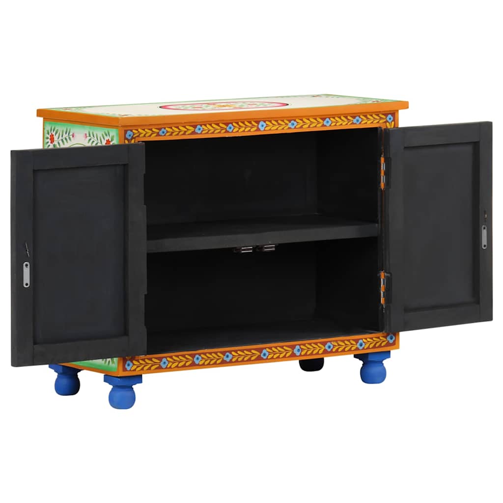 321665 vidaXL Hand Painted Sideboard 70x35x60 cm Solid Mango Wood