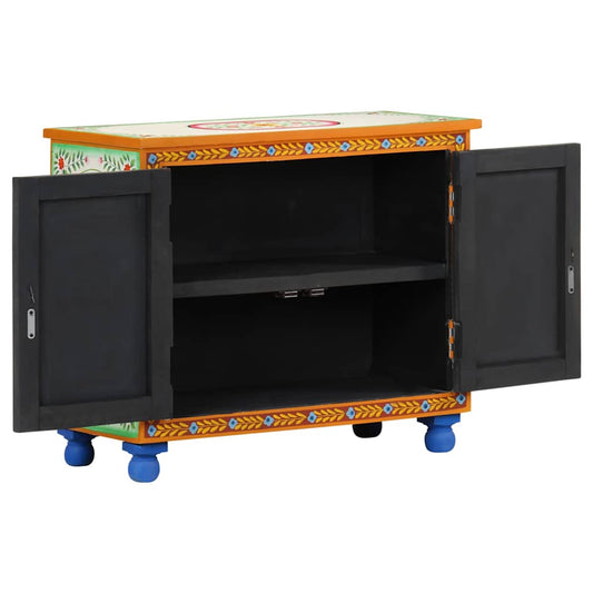 321665 vidaXL Hand Painted Sideboard 70x35x60 cm Solid Mango Wood