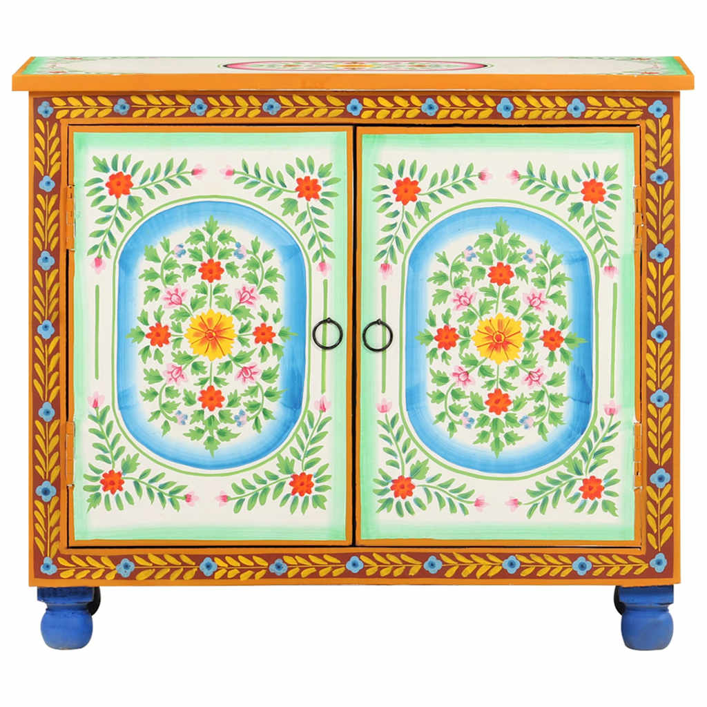 321665 vidaXL Hand Painted Sideboard 70x35x60 cm Solid Mango Wood