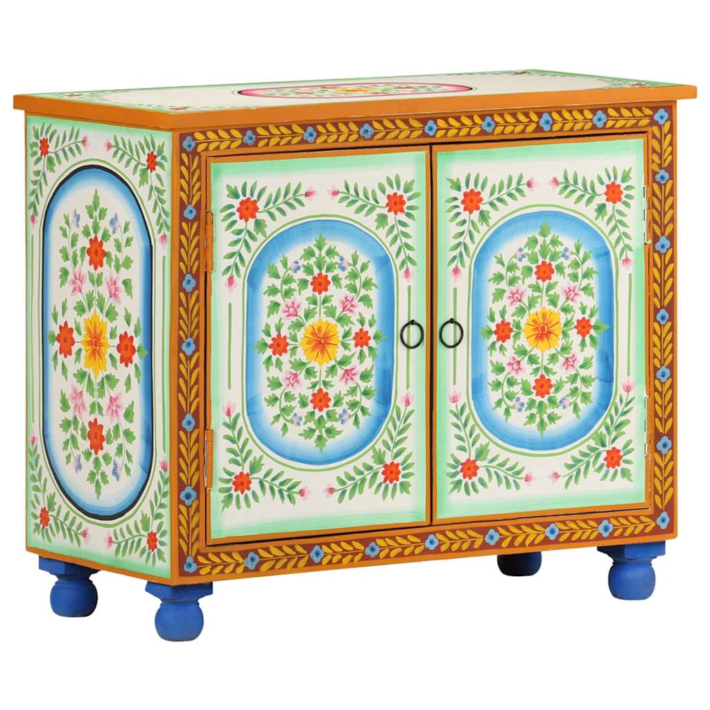321665 vidaXL Hand Painted Sideboard 70x35x60 cm Solid Mango Wood