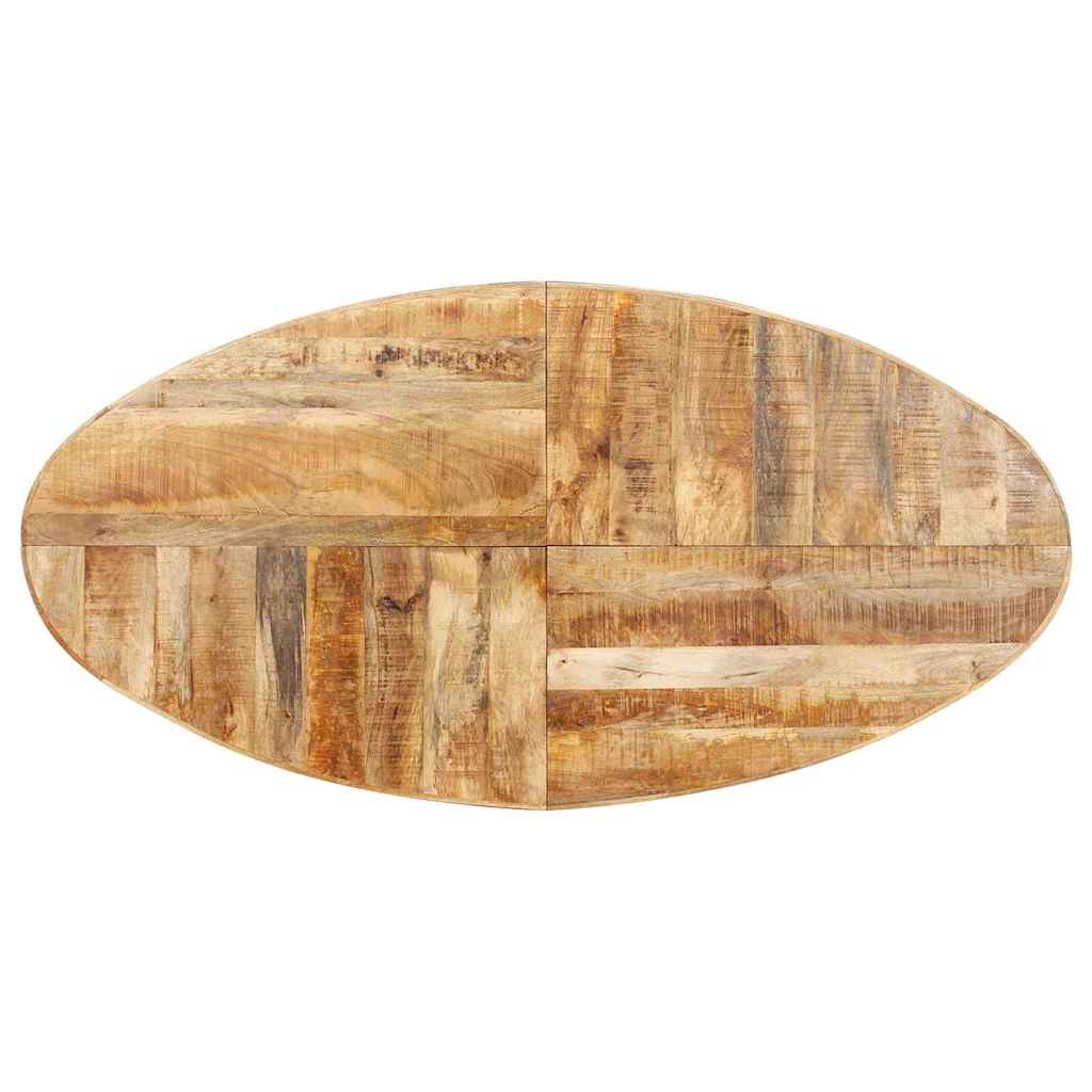 Dining Table Oval 200x100x75 cm Rough Mango Wood