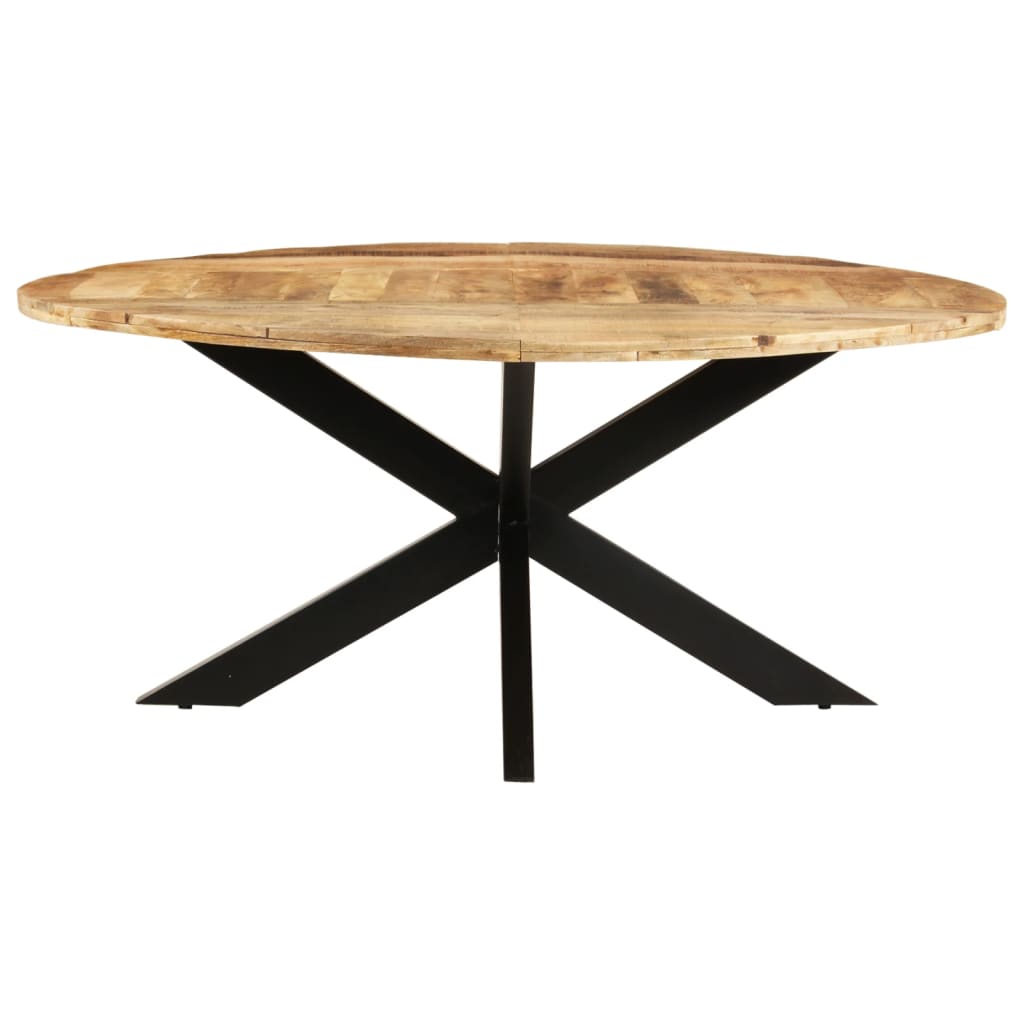 321684 vidaXL Dining Table Round 175x75 cm Rough Mango Wood