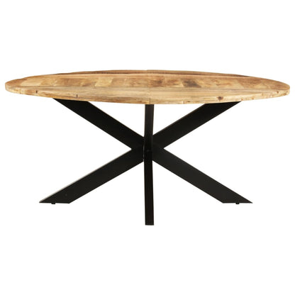 321684 vidaXL Dining Table Round 175x75 cm Rough Mango Wood