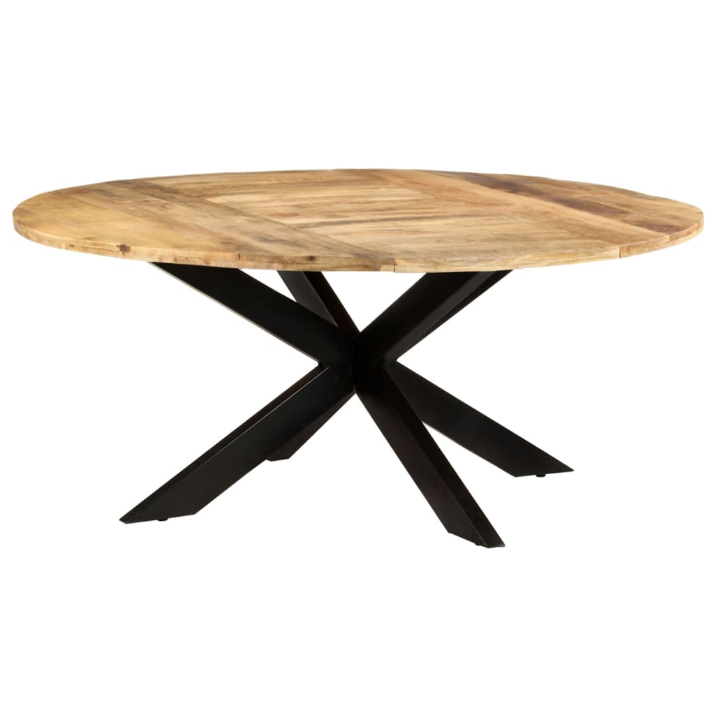 321684 vidaXL Dining Table Round 175x75 cm Rough Mango Wood