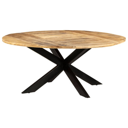 321684 vidaXL Dining Table Round 175x75 cm Rough Mango Wood