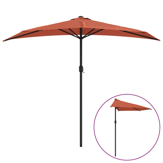 Balcony Parasol | Terracotta | Polyester, Aluminium, Steel