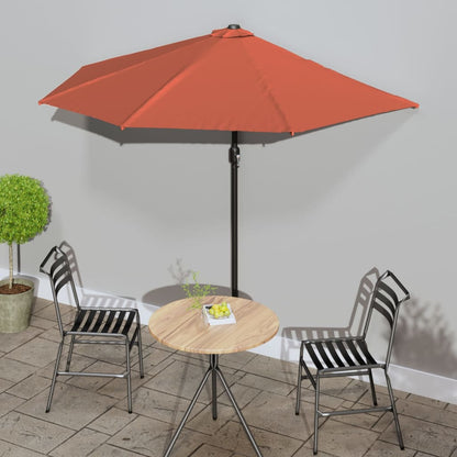 Balcony Parasol | Terracotta | Polyester, Aluminium, Steel