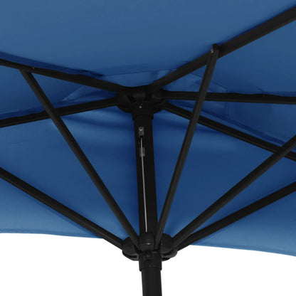 Balcony Parasol with Aluminium Pole Blue 270x144x222 cm Half