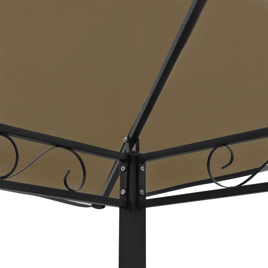 Garden Pavilion with Table and Benches 2.5x1.5x2.4 m Taupe 180 g/m²