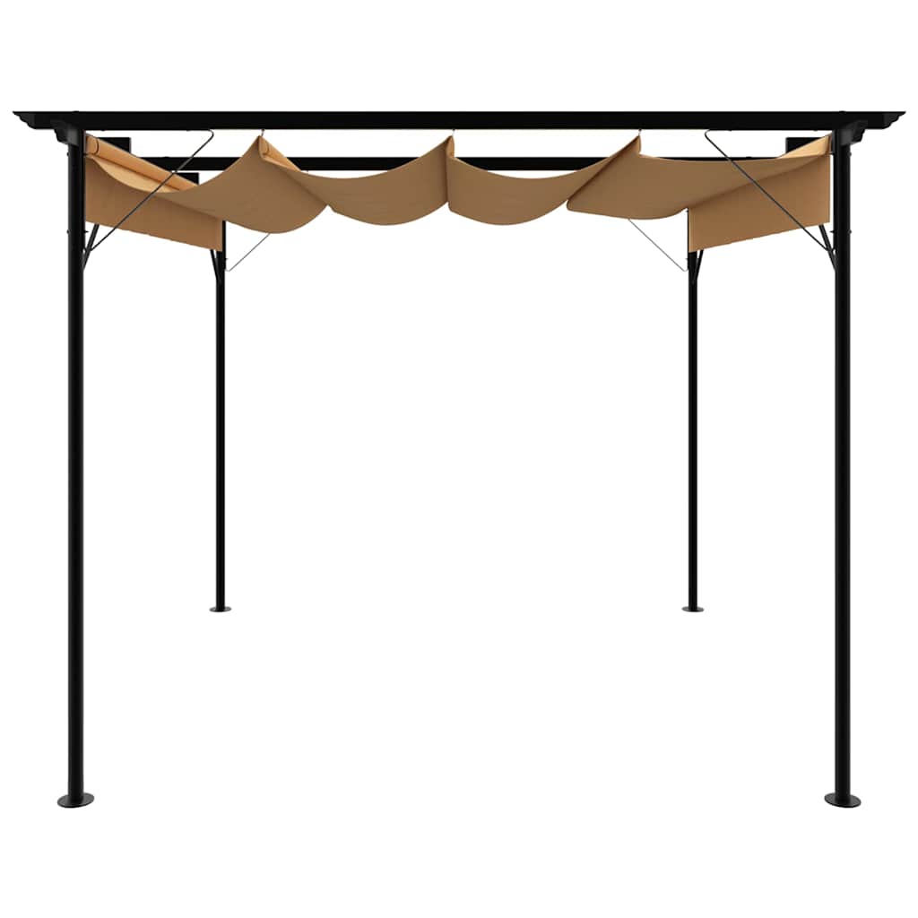 Pergola with Retractable Roof Taupe 3x3 m Steel 180 g/m²
