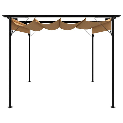 Pergola with Retractable Roof Taupe 3x3 m Steel 180 g/m²