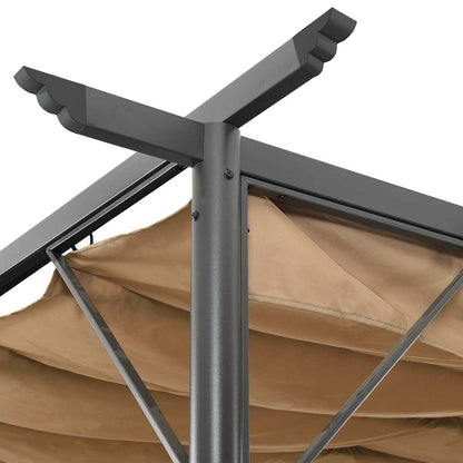 Pergola with Retractable Roof Taupe 3x3 m Steel 180 g/m²