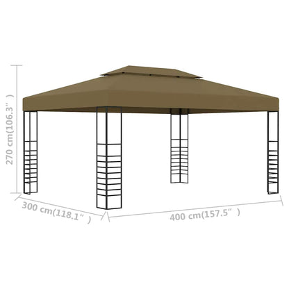 Gazebo 3x4 m Taupe 180 g/m²