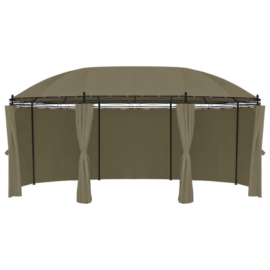 Gazebo with Curtains 520x349x255 cm Taupe 180 g/m²
