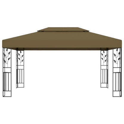 Gazebo with Double Roof 3x4 m Taupe 180 g/m²