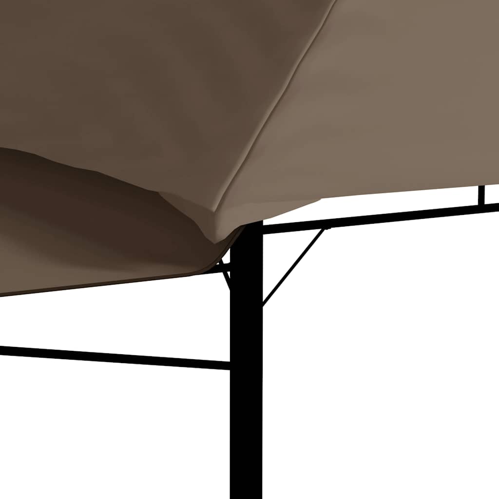 Gazebo with Double Extending Roofs 3x3x2.75 m Taupe 180g/m²