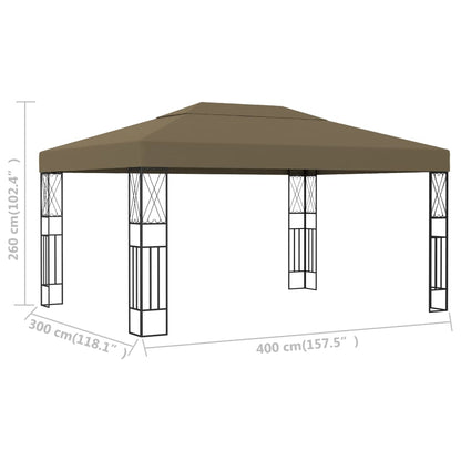 Gazebo 3x4 m Taupe Fabric