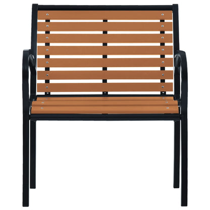 Garden Chair | Set of 2 | Black and Brown | Steel and WPC | Standard