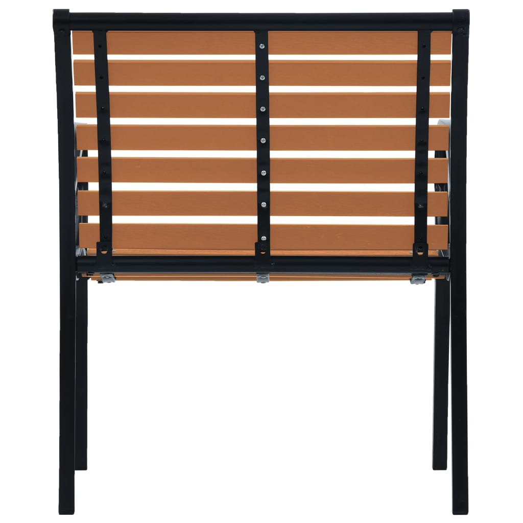 Garden Chair | Set of 2 | Black and Brown | Steel and WPC | Standard