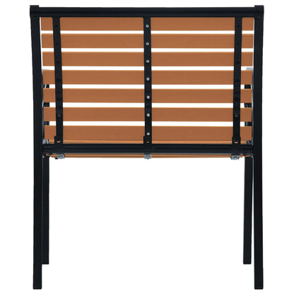 Garden Chair | Set of 2 | Black and Brown | Steel and WPC | Standard