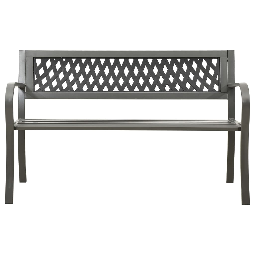 Garden Bench | Grey | Powder-coated steel, Plastic | Standard | Durable