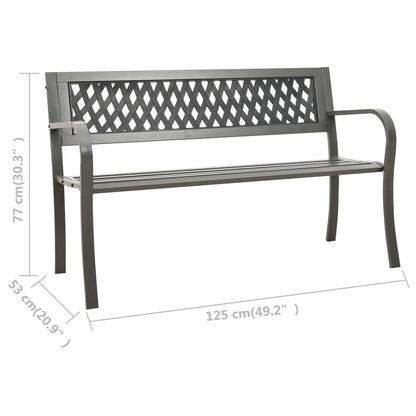 Garden Bench | Grey | Powder-coated steel, Plastic | Standard | Durable