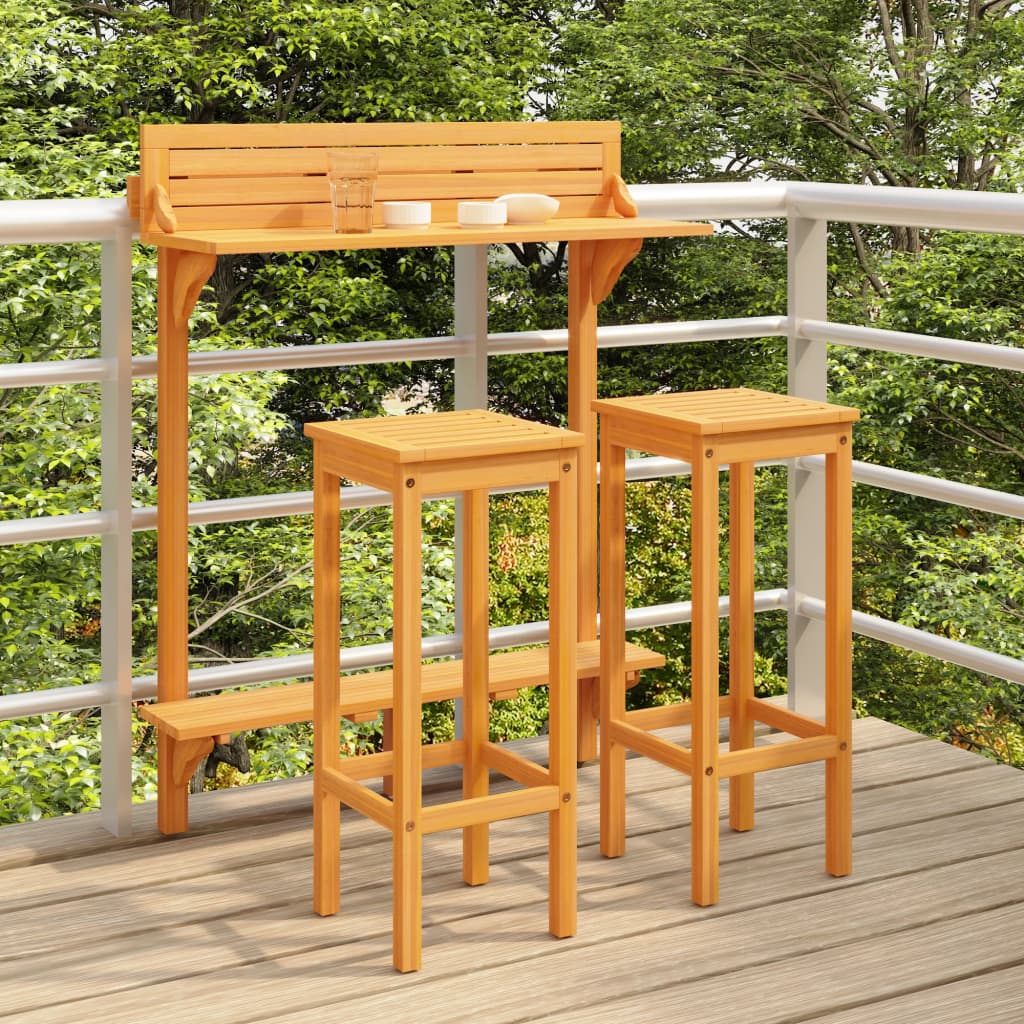 Balcony Bar Set | Natural wood | Solid acacia wood, metal | Standard
