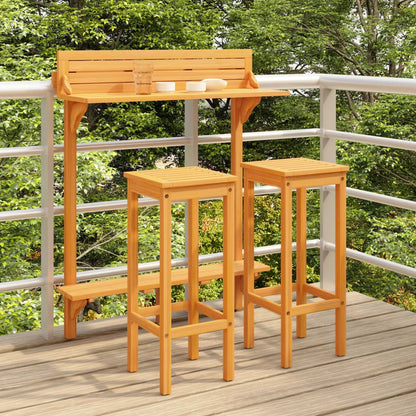 Balcony Bar Set | Natural wood | Solid acacia wood, metal | Standard