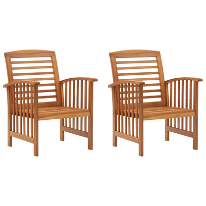 Garden Chair | Set of 2 | Natural wood | Solid acacia wood | Standard