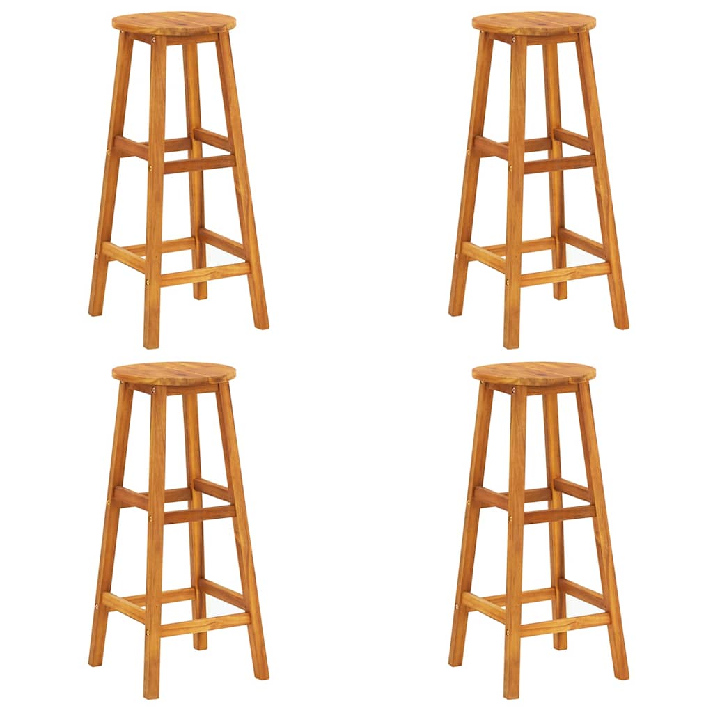 Bar Stool | Set of 4 | Acacia Wood Color | Solid Acacia wood | Standard