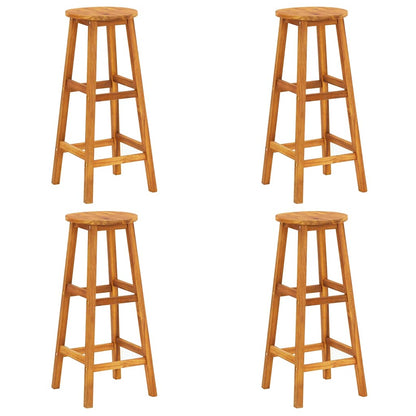 Bar Stool | Set of 4 | Acacia Wood Color | Solid Acacia wood | Standard