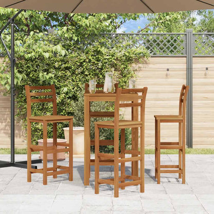 Bar Stool | Set of 4 | Natural wood | Solid acacia wood | Standard