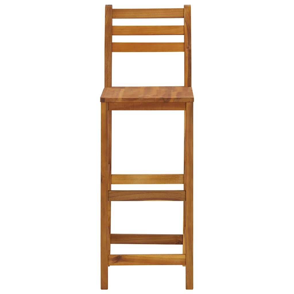 Bar Stool | Set of 4 | Natural wood | Solid acacia wood | Standard