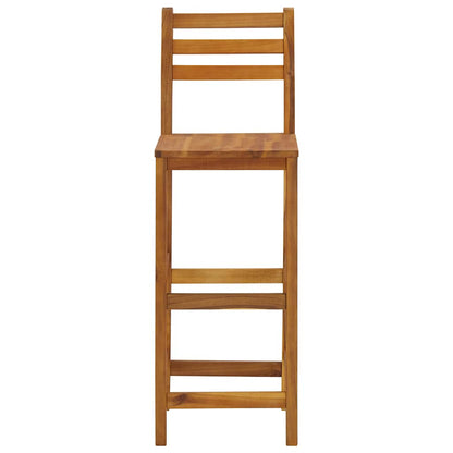 Bar Stool | Set of 4 | Natural wood | Solid acacia wood | Standard