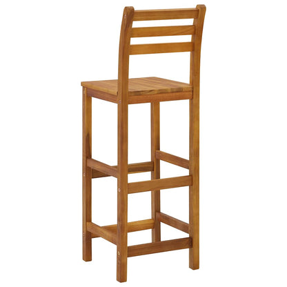Bar Stool | Set of 4 | Natural wood | Solid acacia wood | Standard