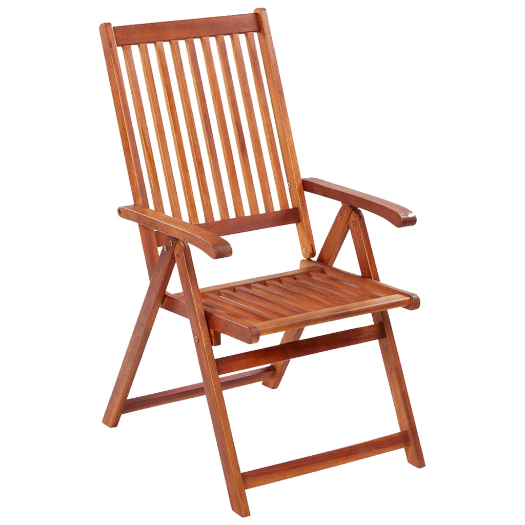 Garden Chair | Set of 3 | Brown | Solid Acacia wood | Medium | Foldable