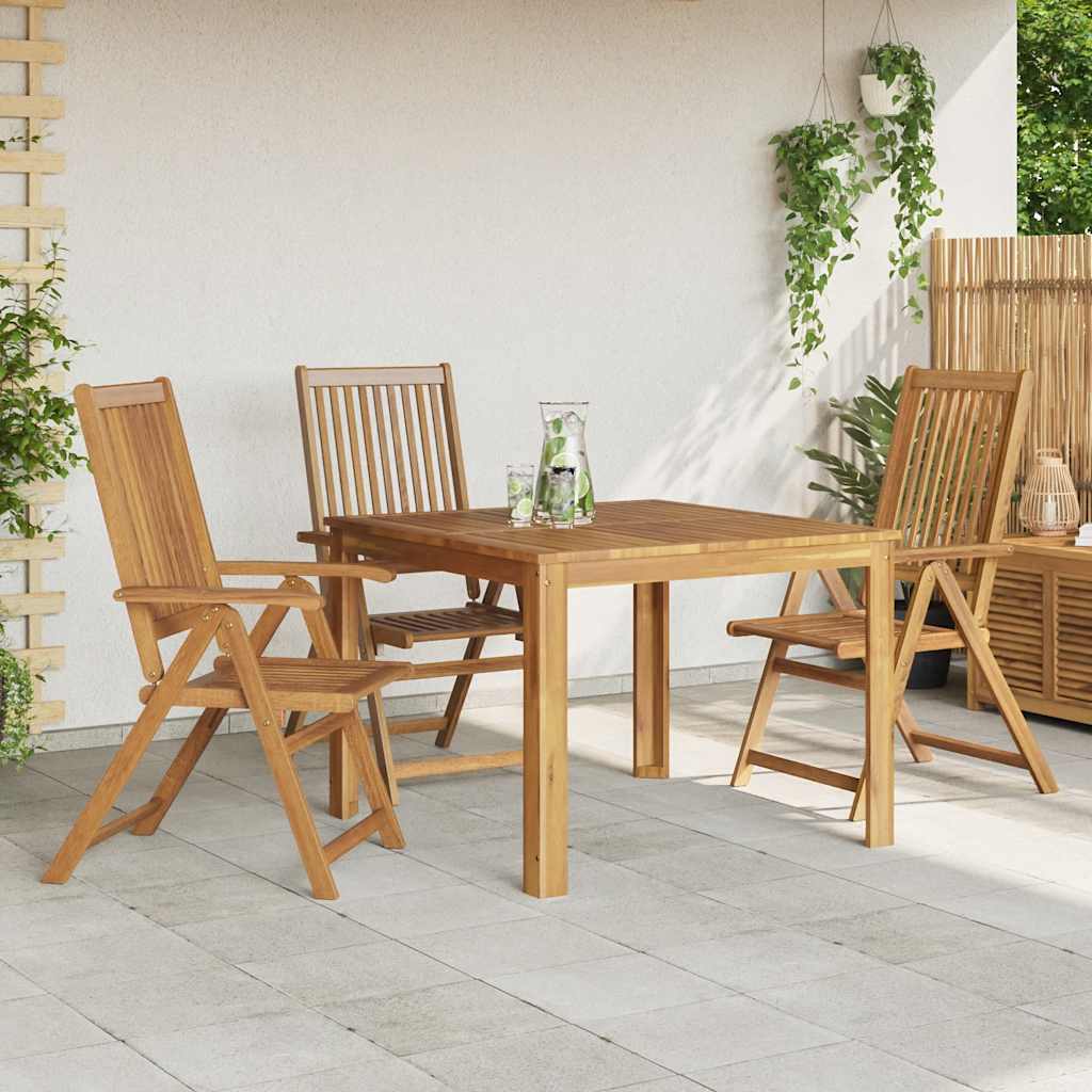 Folding Garden Chairs 3 pcs Solid Acacia Wood