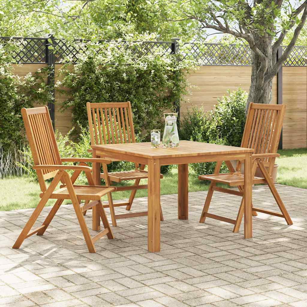 Folding Garden Chairs 3 pcs Solid Acacia Wood
