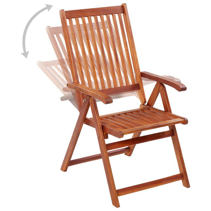 Garden Chair | Set of 3 | Brown | Solid Acacia wood | Medium | Foldable