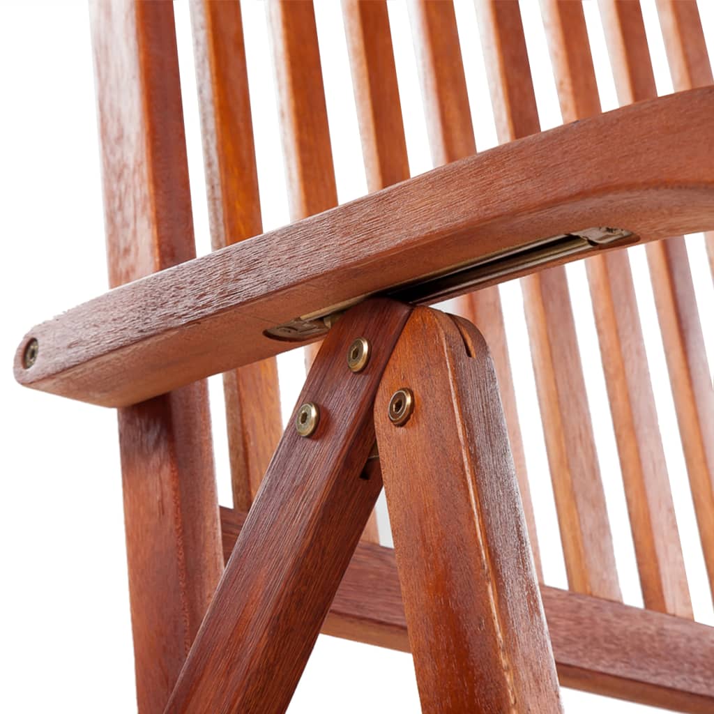 Garden Chair | Set of 3 | Brown | Solid Acacia wood | Medium | Foldable