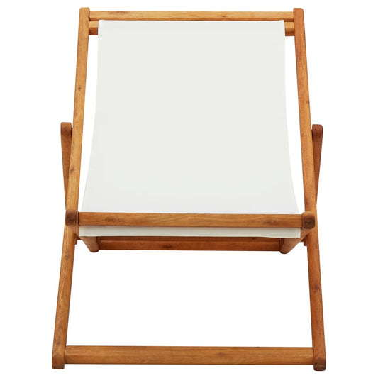 Beach Chair | Cream White | Solid Eucalyptus Wood | Medium | Foldable
