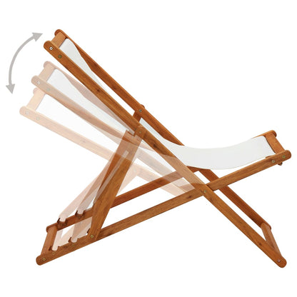 Beach Chair | Cream White | Solid Eucalyptus Wood | Medium | Foldable